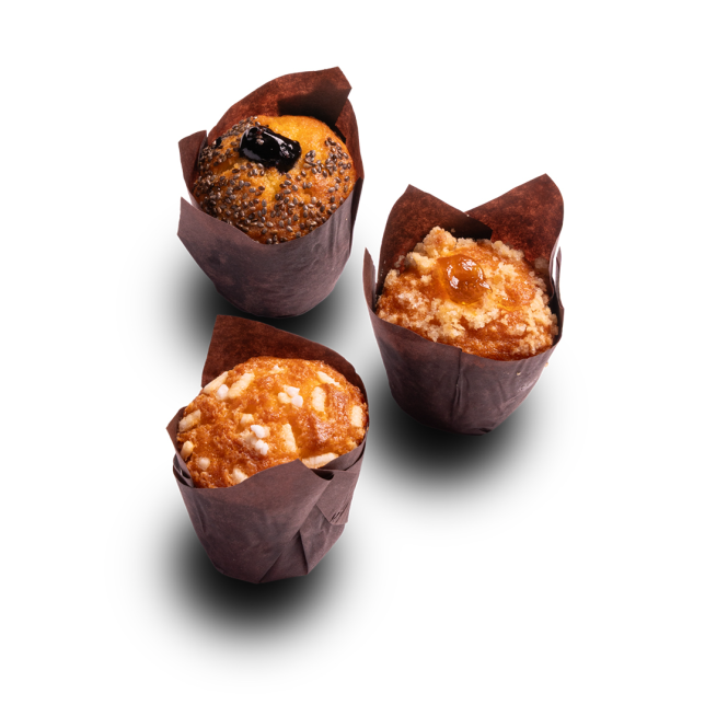 Mini muffin classico, mirtillo e albicocca
